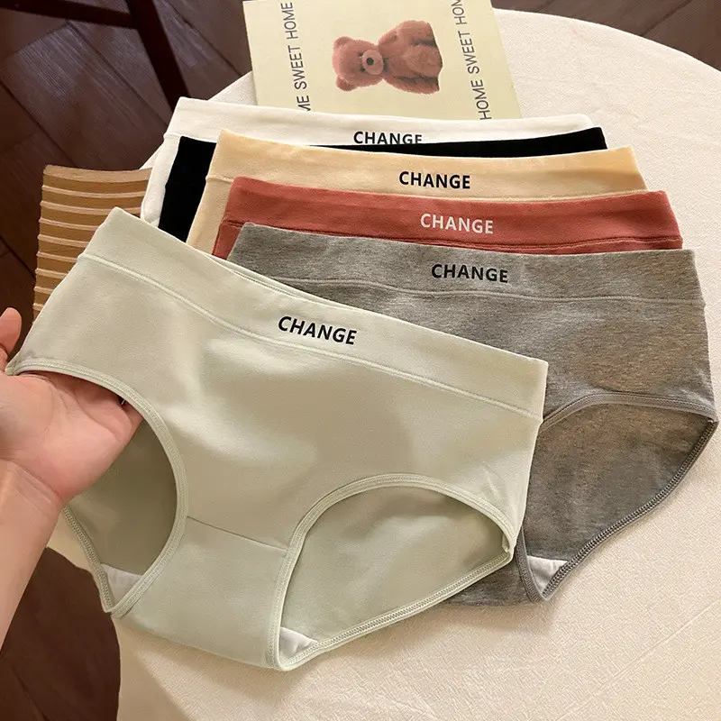 Đồ Lót Cotton, Nguyên Chất, Dành Cho Nữ, Hàn Quốc, Cỡ Học Sinh Lớn, Phong Cách Nhật Bản, Thoải Mái, Cạp Thường, Thoáng Khí, Quần Đùi Tam Giác Nữ