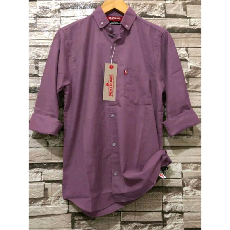 TERUWUKKK KEMEJA POLOS PANJANG PRIA KASUAL Slim-fitting M L Xl Navy Pink Maroon Santai Grey 4
