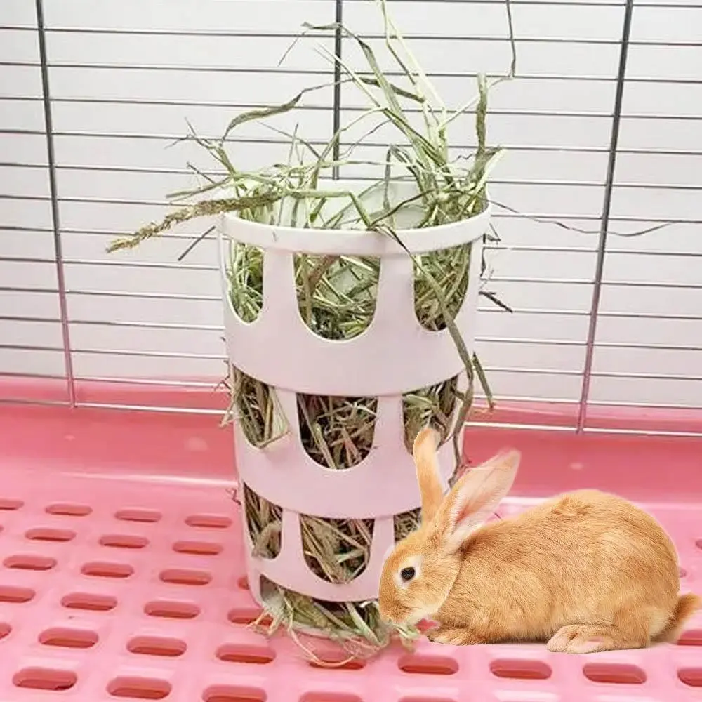 Bunny Multi-Functional Plastic Hanging Manger Wall-mountable Grass Holder Grass Container Feeding Rack Rabbit Hay Feeder