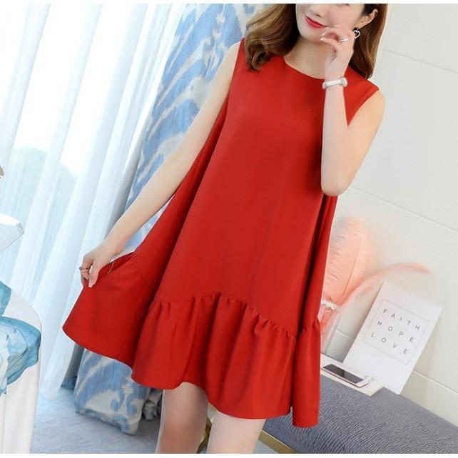 Đầm Sát Nách Mùa Hè, Đầm mặc nhà, đầm vải đũi màu, sát nách dáng đuôi cá freesize 55kg, Váy  Nữ