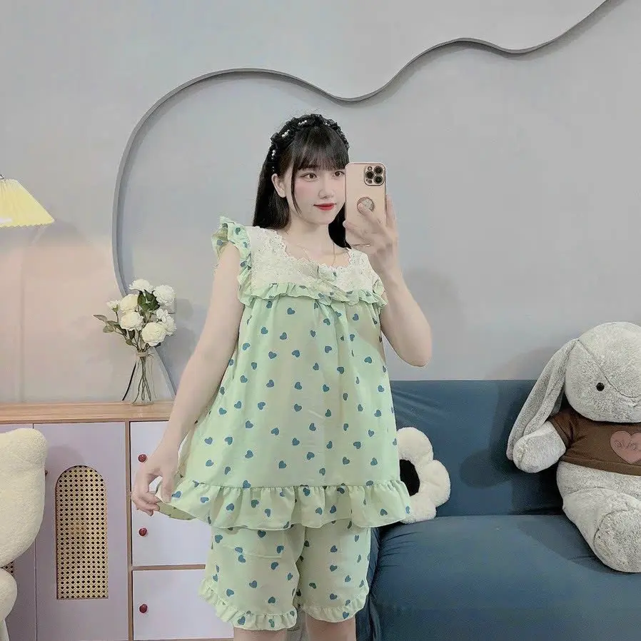 Bộ quần áo sát nách ,quần đùi cho nàng bầu,chất đũi mới,mềm mát,thời trang mặc thường,bầu ,sau sinh Đầm Bầu