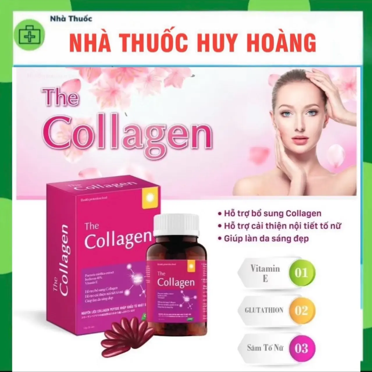 Colagen_Nội Tiết Tố Nữ Giúp Làm Sáng Đẹp Da _Tăng Cường Nội Tiết . Lọ 30 viên dùng 1 tháng