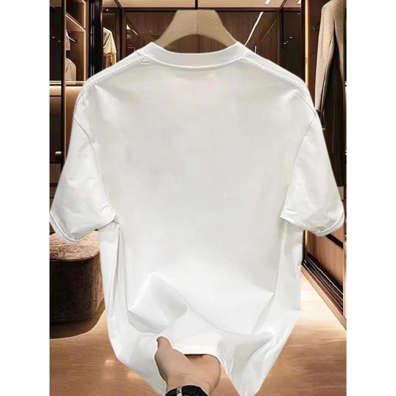 Áo Phong Nam tay dài form rộng 100% Cotton Tay Ngắn Dáng Rộng Cách Hàn Quốc Thời Trang Áo Thun trắng Local Brand Big size 3
