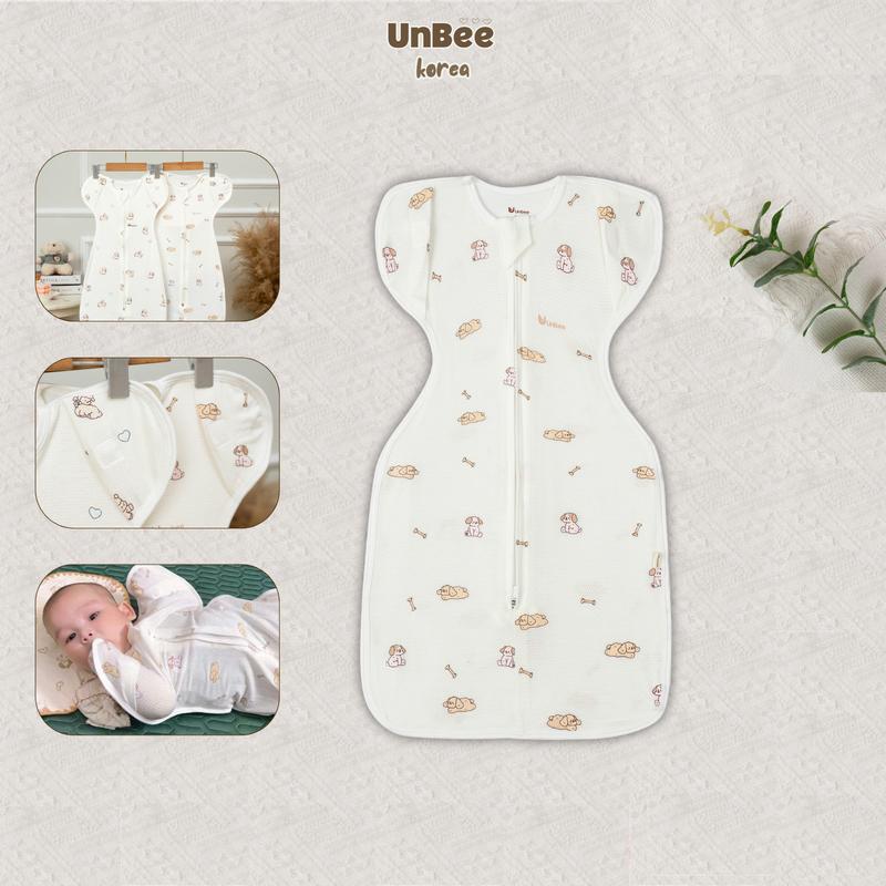 Nhộng Chũn Mở Tay Thông Hơi UNBEE, Vải Tơ Tằm Mềm Mại Thoáng Khí Cho Bé (0-9 tháng)