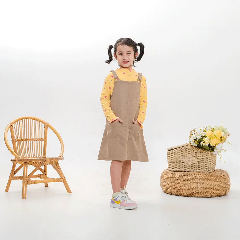 Overall Anak Liffie Little Corduroy Midi Dress CMGKIDS - Fashion, Setelan Dress