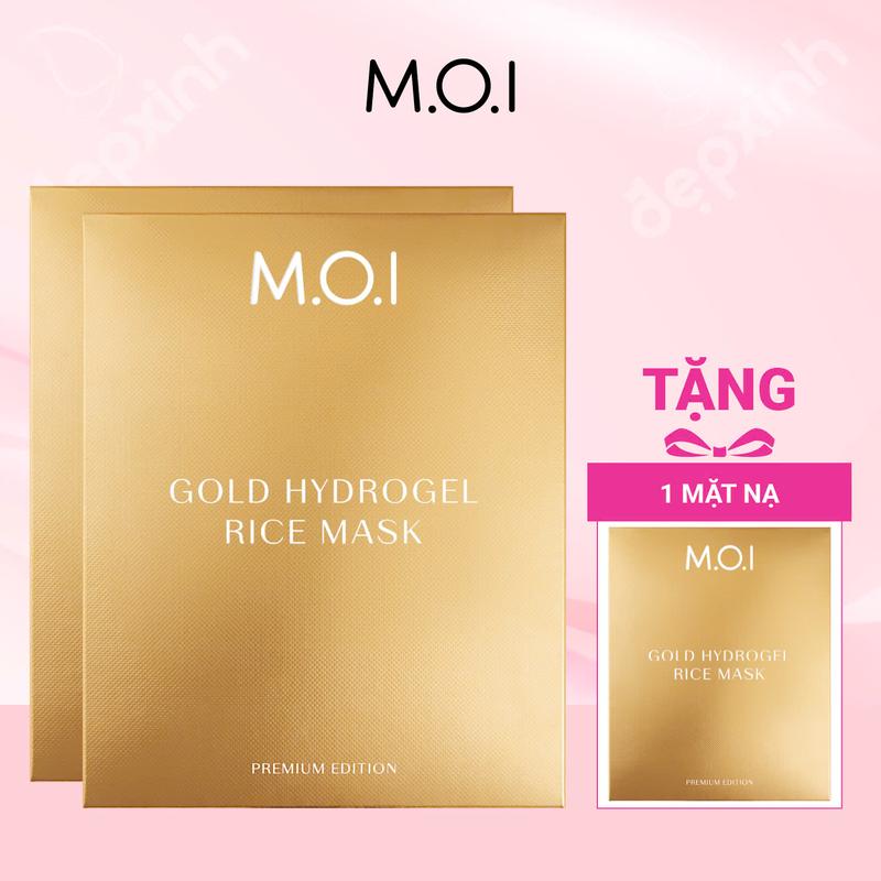 KÈM QUÀ Combo 2 hộp mặt nạ gạo M.O.I Hydrogel vàng 28gr