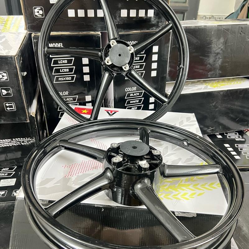 Mâm 5 cây exciter ( size 1.4-1.6 ) bánh trước 4 lỗ , mâm tặng kèm Full bạc đạn ống Chỉ , và ốc đĩa Salaza  Phụ Tùng Phụ Kiện Vành