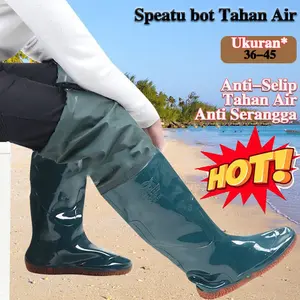 Sepatu Bot Tahan Air / Sepatu Bot Pria Wanita Sawah Petani Nelayan Mancing Multifu Impor Waterproof Sepatu Bot Tinggi
