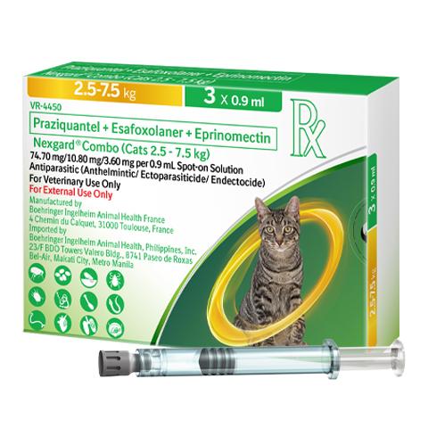 Một Tuýp nhỏ gáy NEXGARD COMBO dành cho mèo cưng của bạn 2,5-7,5 kg 1 tuýp