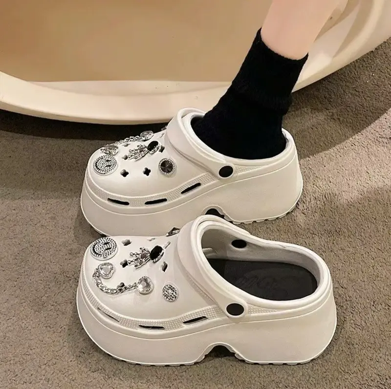 Dép Sục Nữ Đế Cao 7cm Tặng Kèm Sticker Đá Chất Liệu Eva Êm Nhẹ Phong Cách Trẻ Trung Năng Động 1288_101 DéP GiàY 4