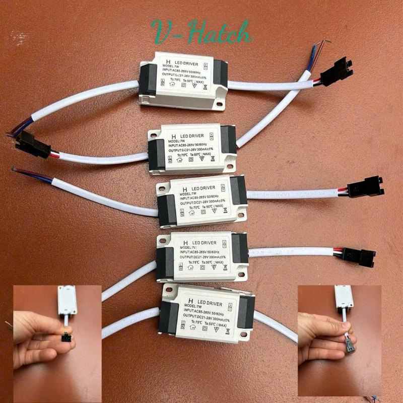 Nguồn driver tăng phô chấn lưu V-HATCH cho đèn led âm trần 7w 3 màu
