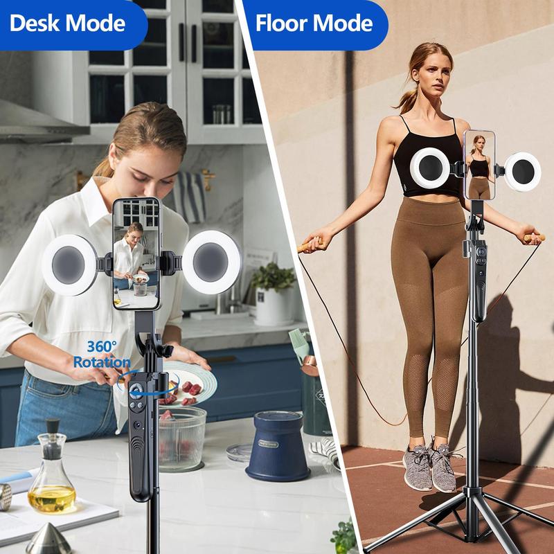 Auto Face Tracking Phone Holder, 360° Rotation Face Body Phone Tracking Tripod, Smart Shooting Camera Mount for Live Vlog Streaming Video, Selfie 6