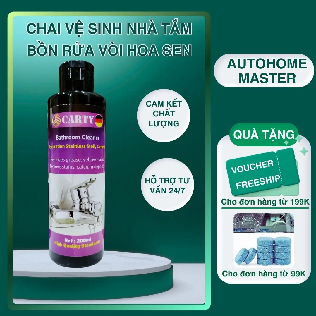 Chai Tẩy Cặn Canxi Kính - Vệ Sinh Nhà Tắm - Dung Dịch Tẩy Cặn Canxi, Tẩy Rửa PhòngTắm, Vòi Sen Cực Mạnh
