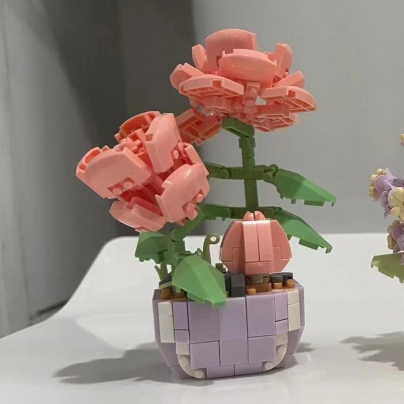 Rose Design Building Blocks, 1 Set Creative Flower Building Blocks, Building Toys for Kids & Adults 0