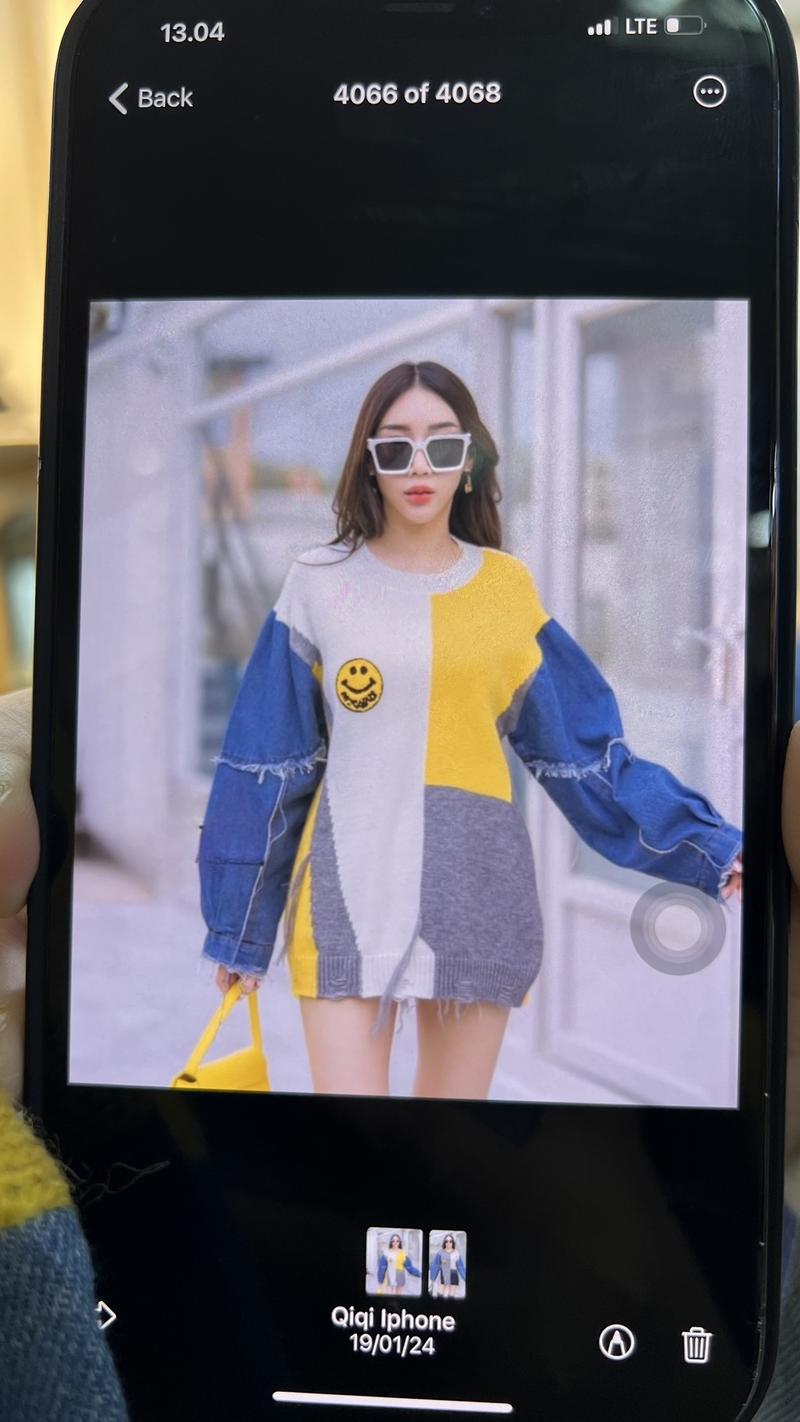 Product Introduction of Sweater mix denim smile 0