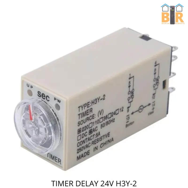 DELAY TIMER RELAY 220VAC H3Y-2 1 DETIK - 60 MENIT TANPA SOCKET 4