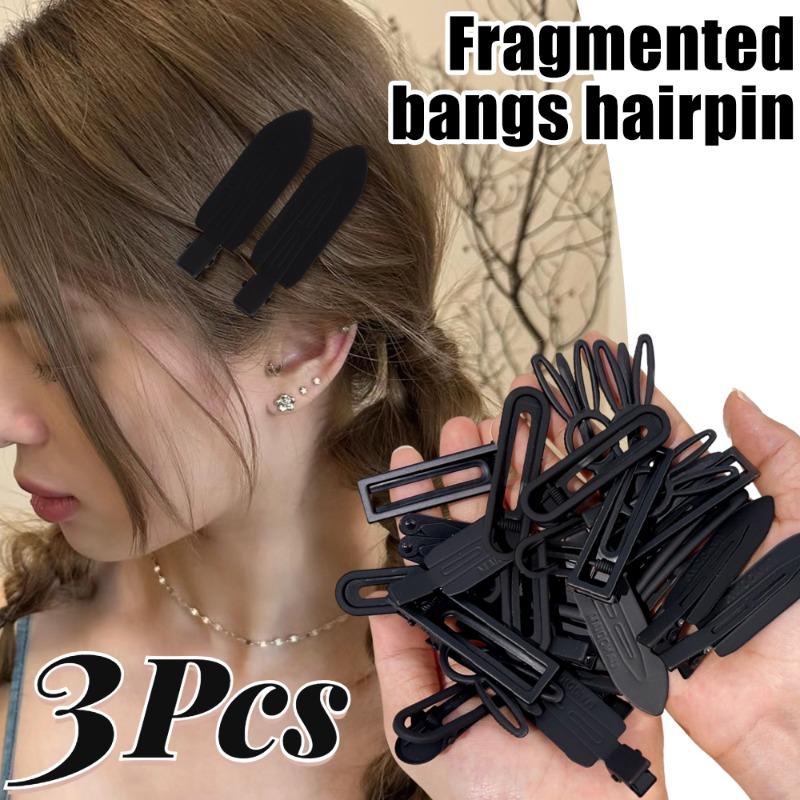 Jepit Rambut Berkabut, Rekaan Elegan, Set 3, Hitam, Fesyen Minimalis ...