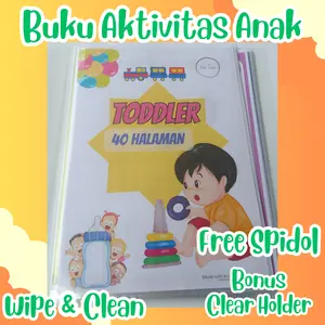BUKU AKTIVITAS ANAK UNTUK USIA 2 3 4 5 TAHUN EDISI TODDLER FREE SPIDOL (WIPE & CLEAN) ActivityBooks
