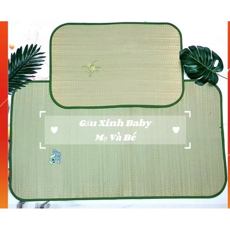 [Cói Đẹp]Chiếu Cói Mát Mùa Hè Cho Bé 2 Size To Và Nhỏ 0