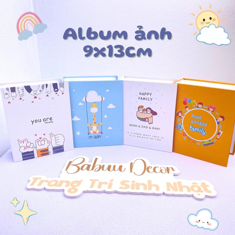 Cuốn Album ảnh 9x13cm 52 ngăn nhựa dẻo và 100 ngăn bìa cứng xinh xắn Babuu Decor