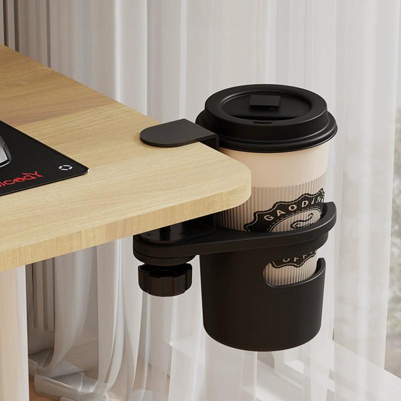 Giá Để Cốc Để Bàn, Có Thể Điều Chỉnh, Chống Tràn, Giá Để Cốc Cà Phê, Xoay 360 Độ, Kẹp Cạnh Để Bàn, Chống Sốc, Thích Hợp Sử Dụng Bàn Làm Việc 3