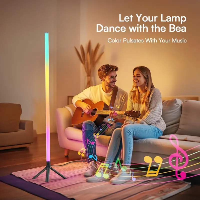 USB Powered LED Floor Light, 1/2 Counts RGB Color Changing LED Floor Light with Remote Control, Decorative Light for Home Living Room Bedroom 4