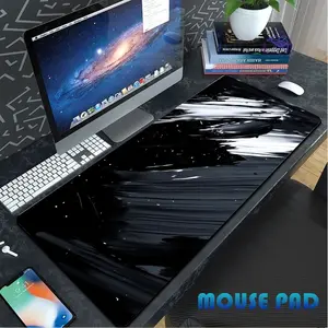 Alas Mouse Premium Mouse Pad Gaming Non-Slip Desk Mat Large Size Black White Water Waves Motif High-quality Mousepads 80*30 CM