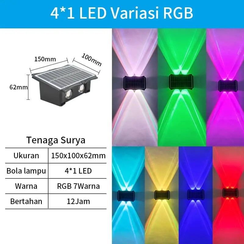 Lampu Tenaga Surya Lampu Hemat Energi Lampu Anti Air Solar Cell Panel 5 Watt 4 LED