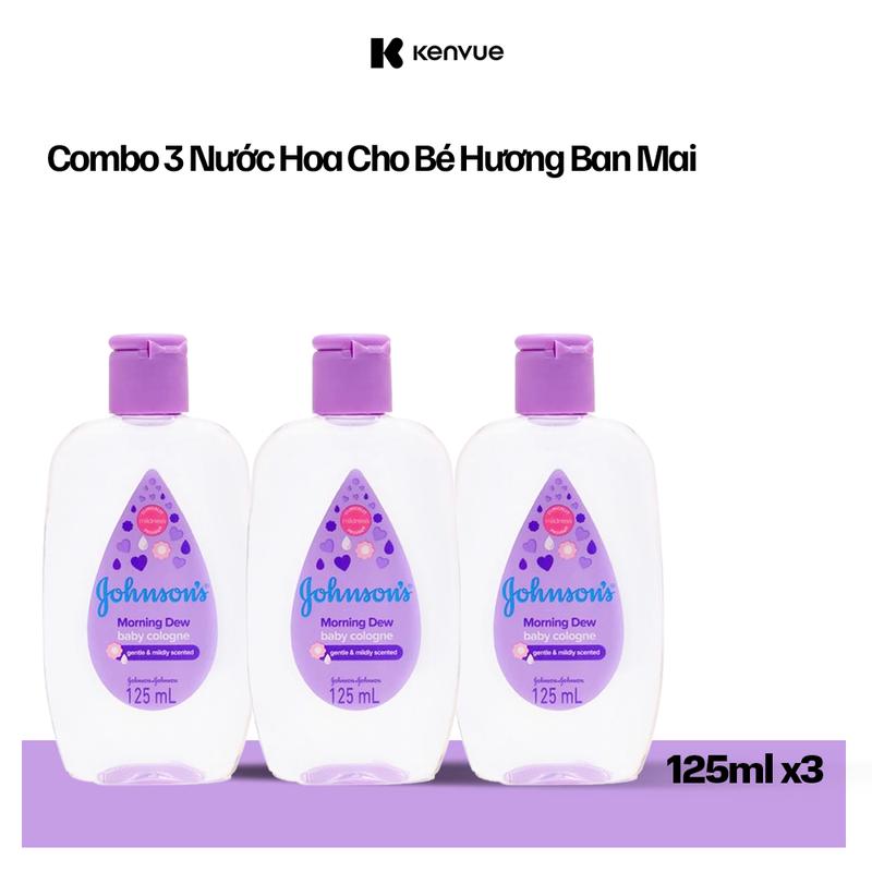 Inhouse Bộ 3 chai Nước hoa cho bé Johnson's Baby Cologne 125ml | 3 mùi hương