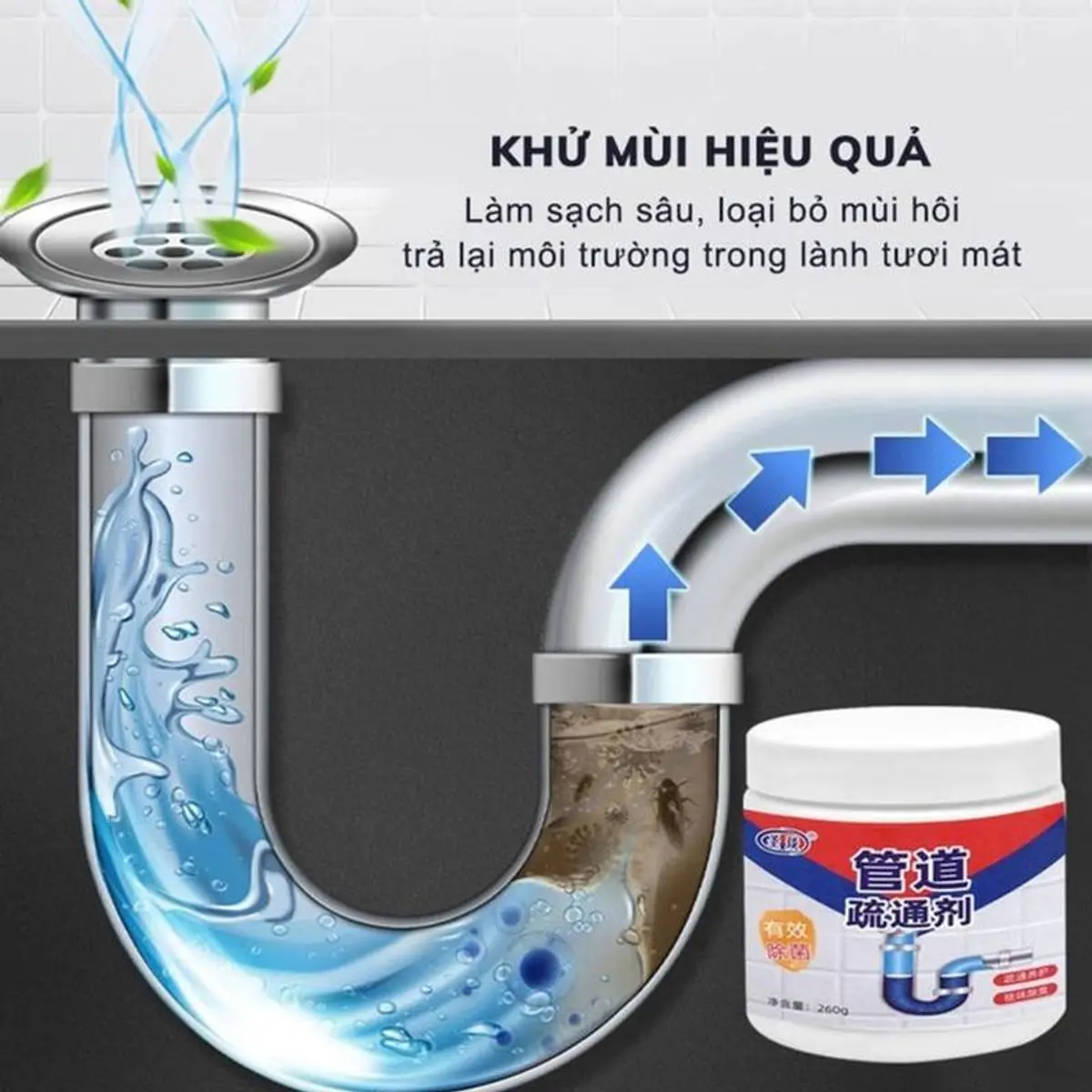 Bột Thông Tắc Cống Cực Mạnh Hương Chanh Và bạċ Hà Thông Tắc Cống, Đường Ống, Bồn Cầu, Bồn Rửa Mặt Làm Sạch Nước Rửa Chén