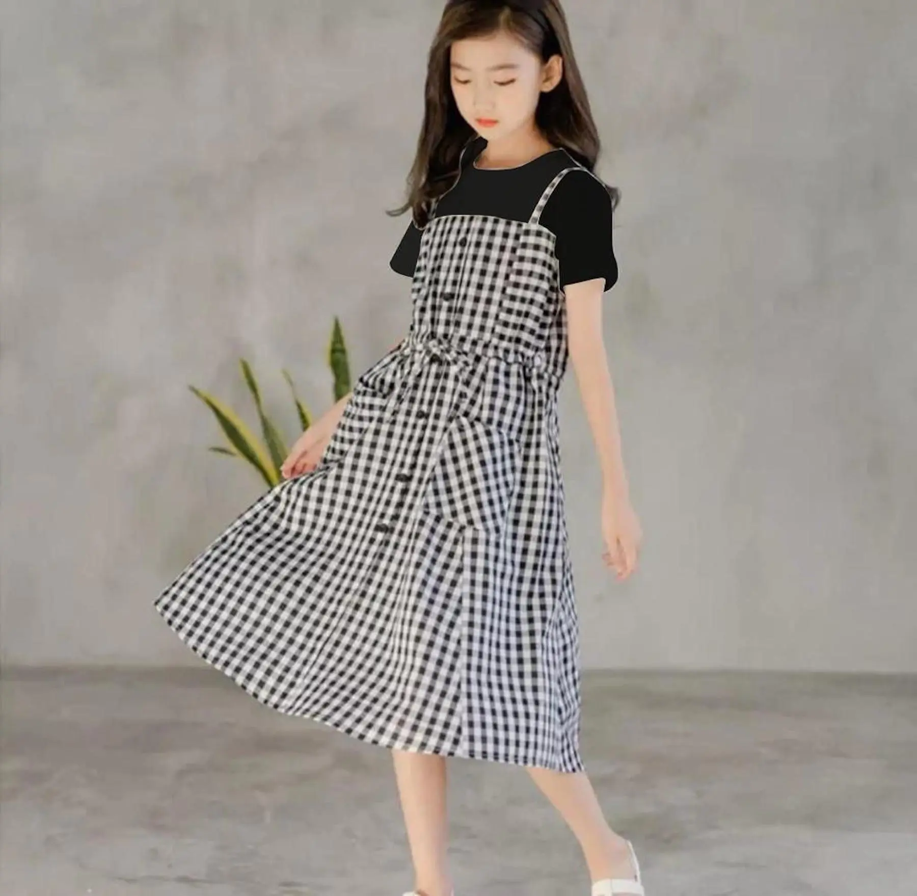 Dress anak MURAH / dress anak remaja tanggung / MIDI dress korean style terbaru / Dress kotakk