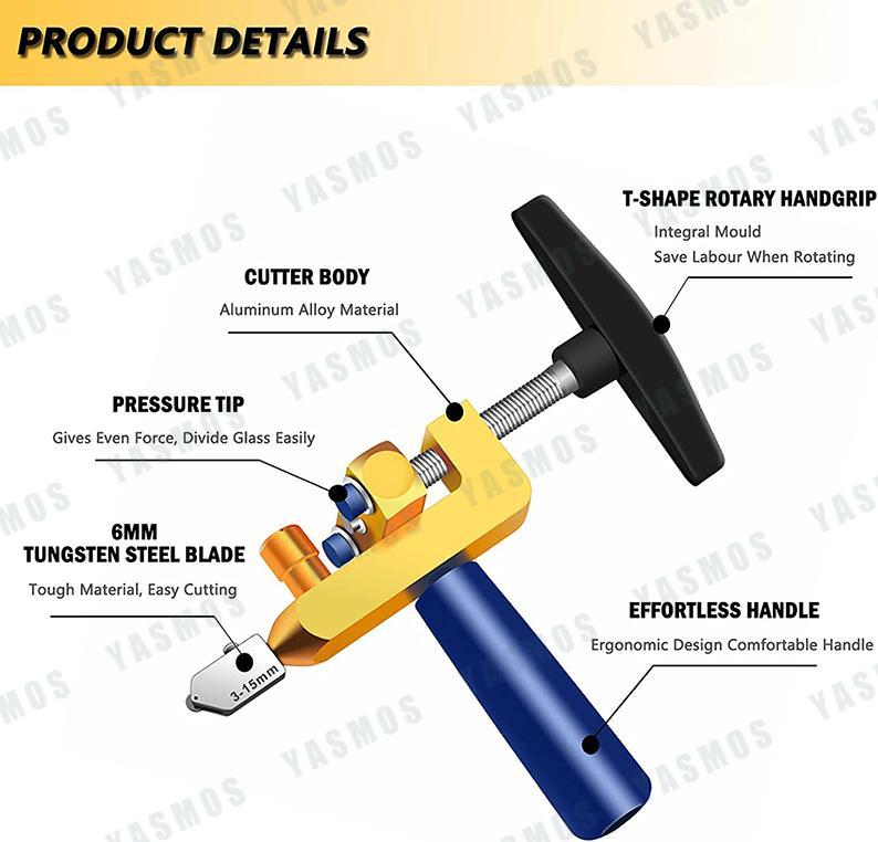 Product Introduction of Integrated Multi-Functional Glass Cutter Tile Cutter Manual Portable Tile Mirrors Cutter 1 set 41