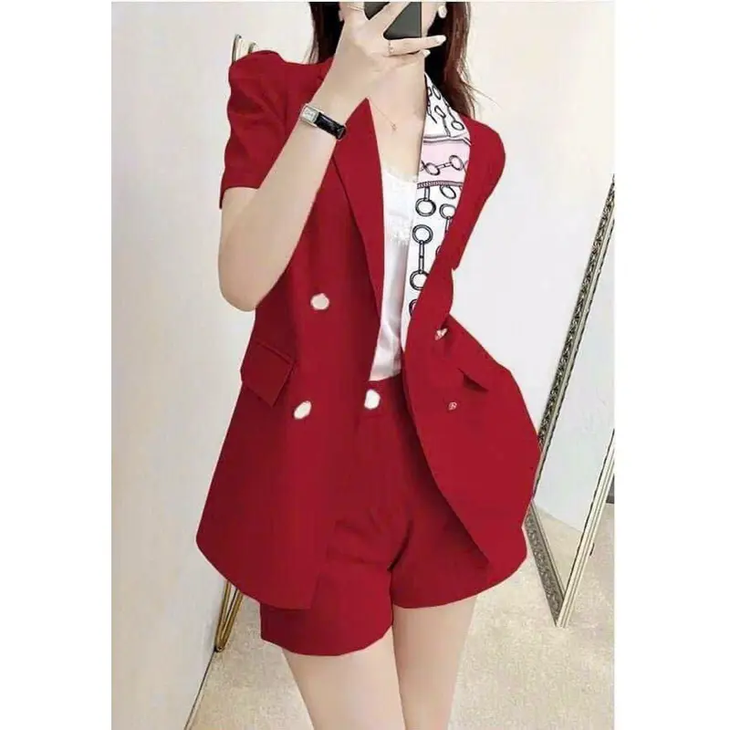 Set bộ vest short phối họa tiết cao cấp 3