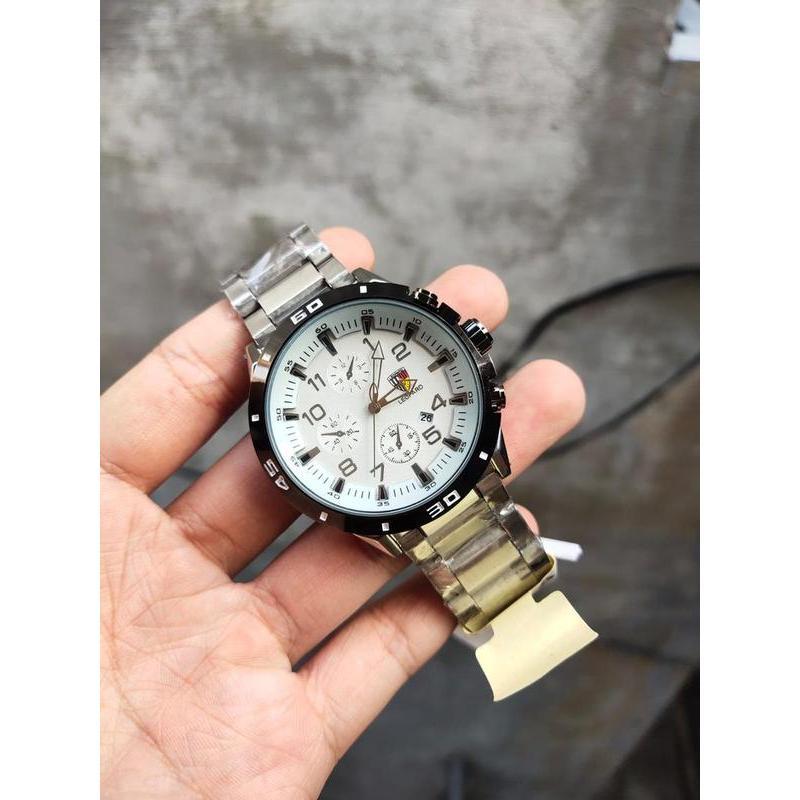 Jam Tangan Pria Original LEOPARD Rantai Stainless Tanggal Aktif Chrono Variasi Anti Air Watches - FULL HITAM 4