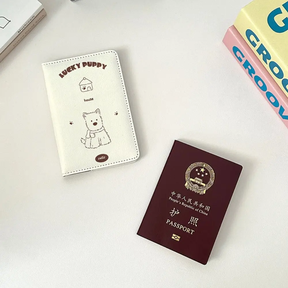 Cute PU Leather Passport Holder Cartoon Pattern Ultra-thin Passport Bag Portable Multi-function Credit Card Wallet Travel Accessories