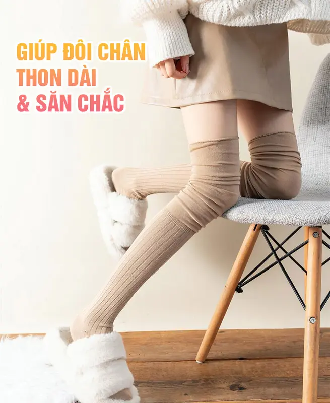 Tất Vớ Dài Tới Đùi Gân Dọc Thon Chân Giữ Ấm Beni 2434 - PARISA tấtnữ 2
