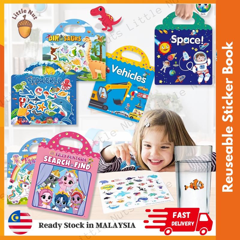 Children Learning Sticker Reuseable Children Sticker Kids Fun Learning Educational Multiple ...