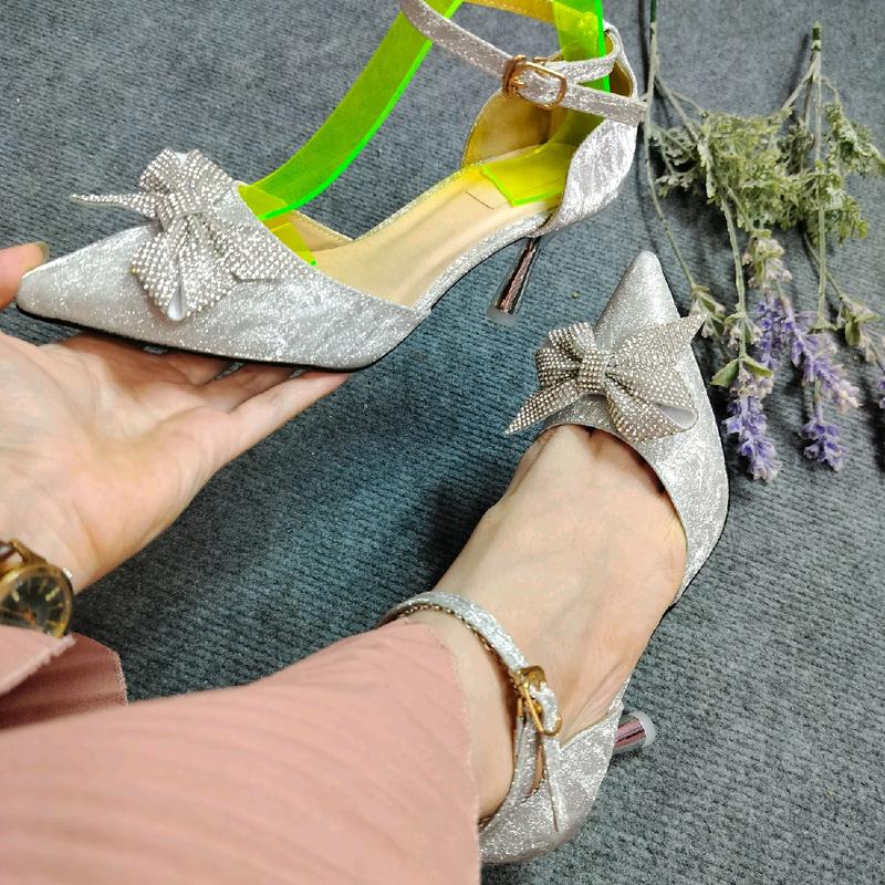 GIÀY SỤC HẬU TRUN VÀ HẬU BÍT GÓT NƠ ĐÁ CAO 7CM