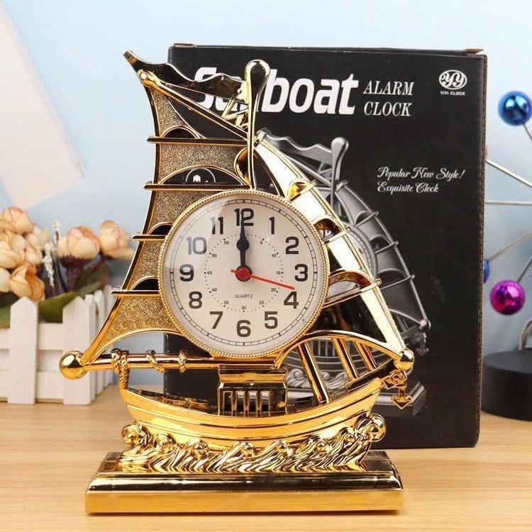 Đồng hồ thuyền buồm vừa phong thuỷ vừa để bàn học , văn phòng , để bàn trang trí Decor