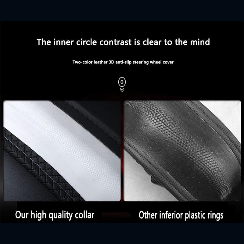 38CM/Hyundai Elantra Grand Starex Santa Fe Sonata Tucson Matrix Accent color matching breathable and anti-slip high-end steering wheel cover suitable for all seasons 2
