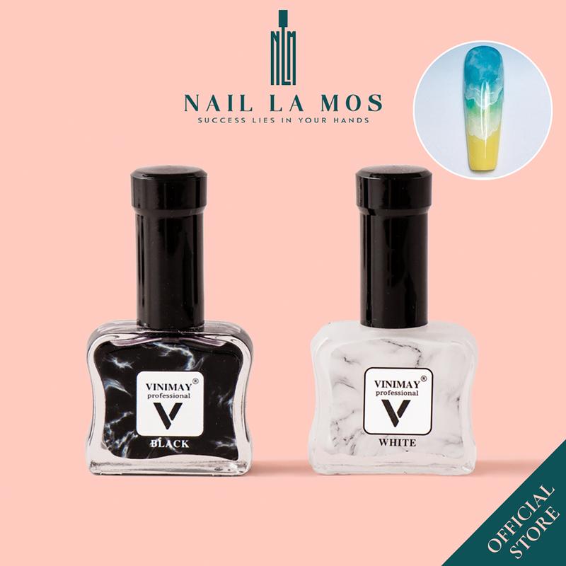 Cồn loang trắng, đen Vinimay chính hãng - loang cồn trang trí móng tay nghệ thuật 15ml (lẻ 1 chai)