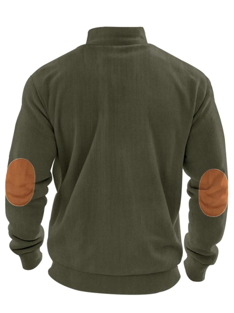 Product Introduction of Men's Colorblock Patchwork Half Zip Sweatshirt, Regular Fit Casual Retro Long Sleeve Collared Pullover for Spring & Fall, Fashion Men's Top for Daily Wear, Hoodie 7