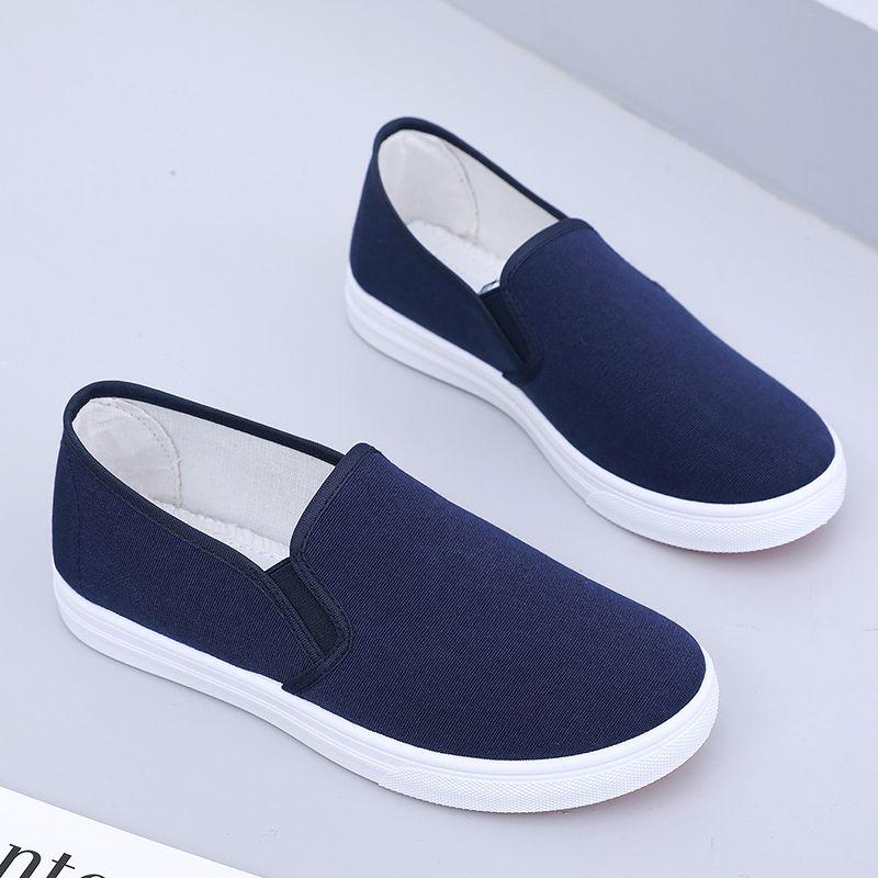 Giày Vải Lao Động Bắc Kinh, Giày Nam Và Nữ, Phẳng Màu Trắng, Không Trơn Trượt, Giày Thường Ngày Cổ Thấp, Giày Y Tá, Thoáng Khí, Dễ Phối Đồ, Giày Trắng, Năm 2023 8