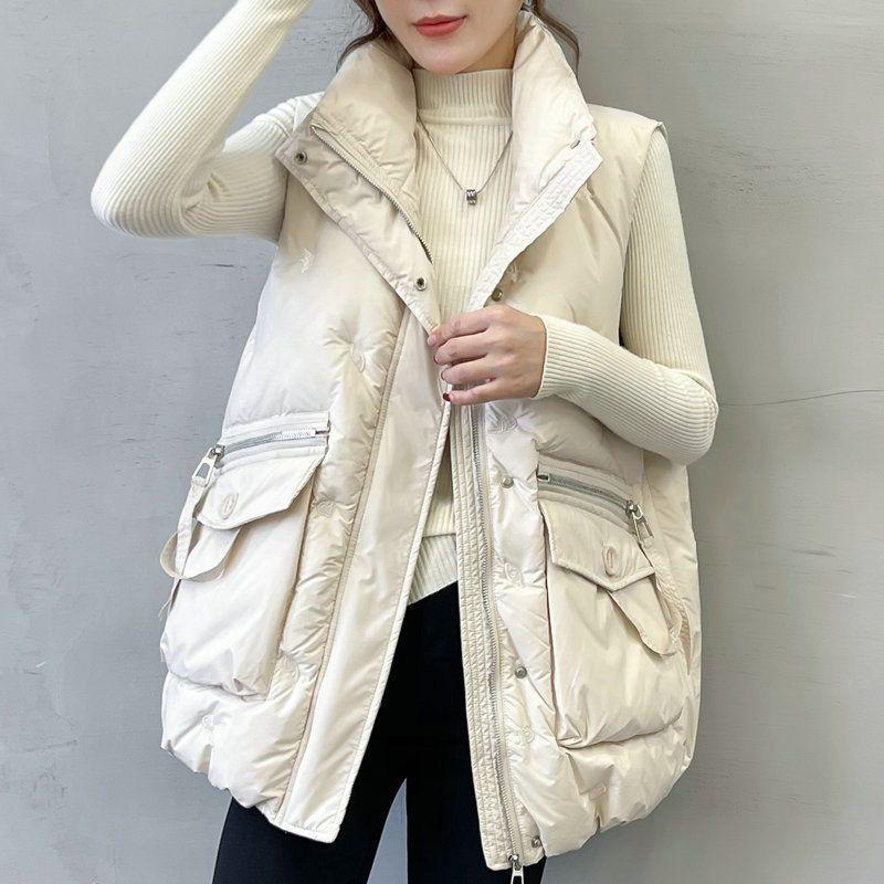 Product Introduction of Áo Vest Bông Lông Vũ, Dành Cho Nữ, Mùa Thu Và Mùa Đông, Hàng Mới Về, Phong Cách Thường Ngày Dáng Rộng Vừa Vặn, Áo Ghi Lê Phong Cách Hàn Quốc, Thích Hợp Cho Cân Nặng 40,00 Kg-100,00 Kg Top Women 9