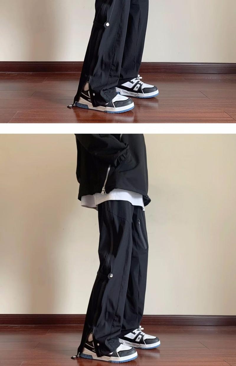 Product Introduction of Men's Stylish High Street Cargo Pants - Side Zipper Design, Trendy Urban Streetwear, Lightweight Outdoor Hiking Pants (Unisex Fashion) 5