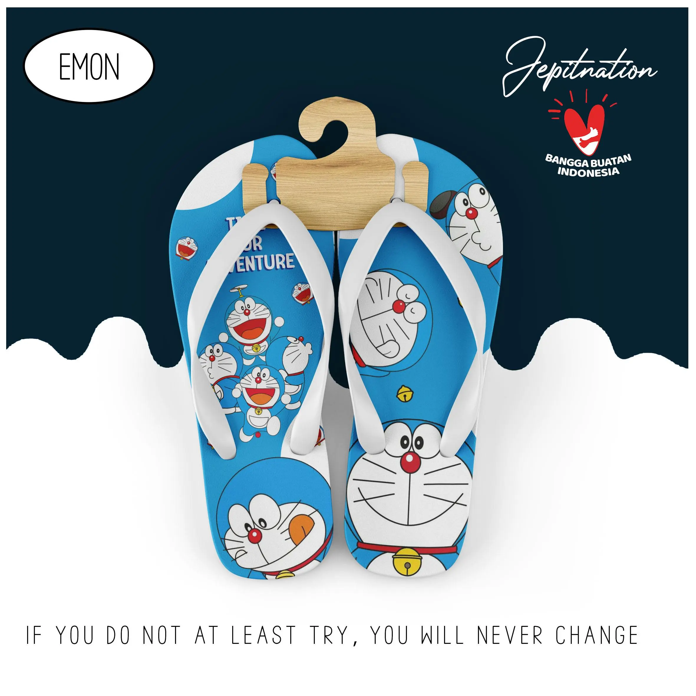[SANDAL JEPIT V2] Doraemon (EMON), JEPITNATION Sendal Jepit Cowo Pria Wanita Perempuan Dewasa Anak Balita Sandal Santai Sendal Spons Bukan Karet flip flop Antislip