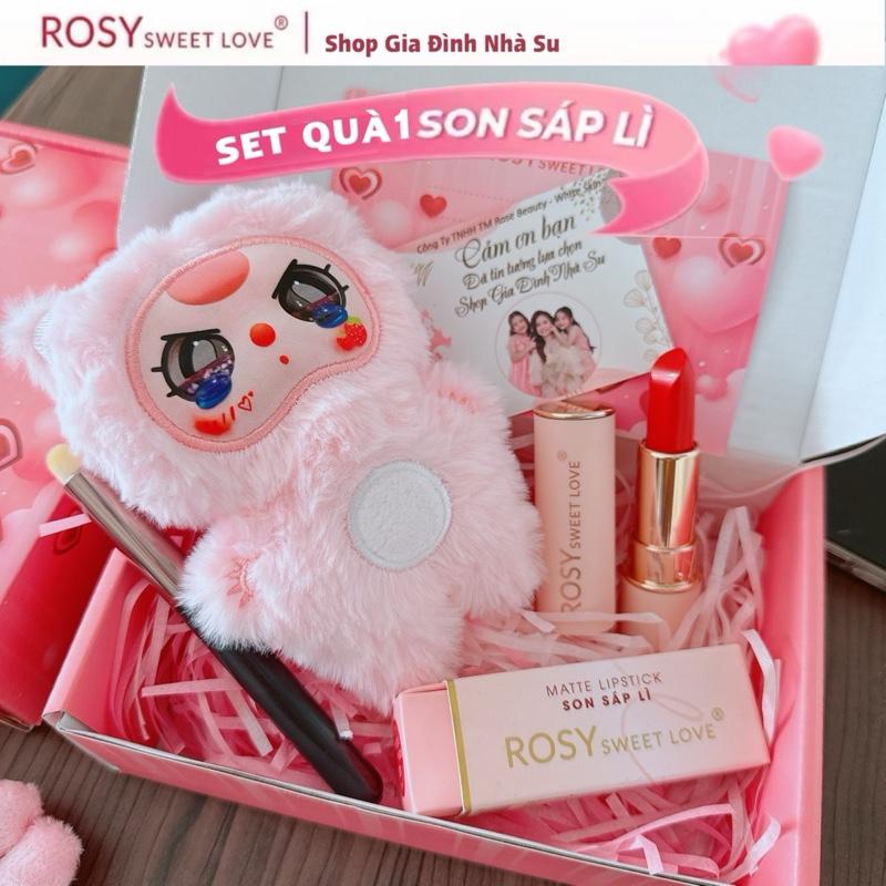 [SET QUÀ 20/10 “Tình Yêu”] 1 SON SÁP Rosy Dưỡng Môi Mềm Mịn Siêu lì giữ màu 2-4h ,Không chì An toàn cho Mẹ Bầu