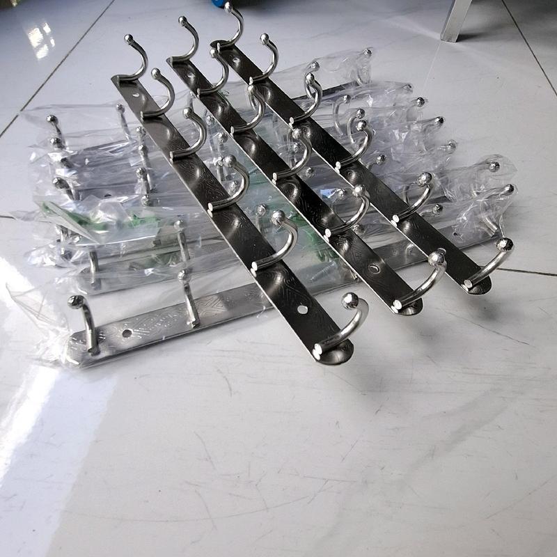 (COMBO  3 cây) Móc BÍ 6. 7. 8. 9. móc treo tường chất liệu inox 201 máng quần áo phòng tắm nhà bếp