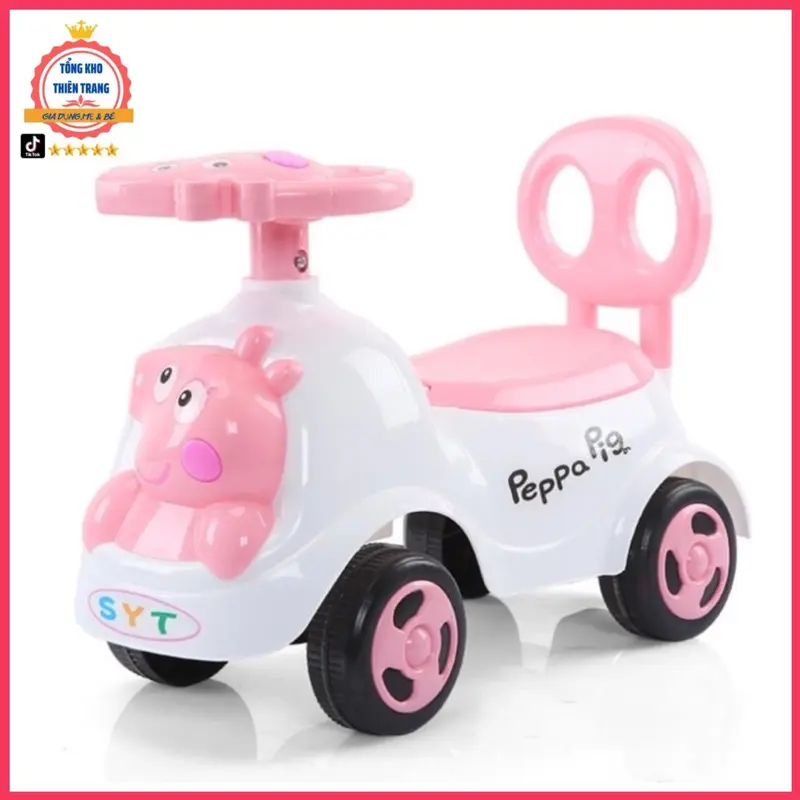 XE CHÒI 4 BÁNH HEO [THỎ] PEPA  CỰC  HÓT Bộ quà tặng Nhiều màu Đồ Chơi Pin 0