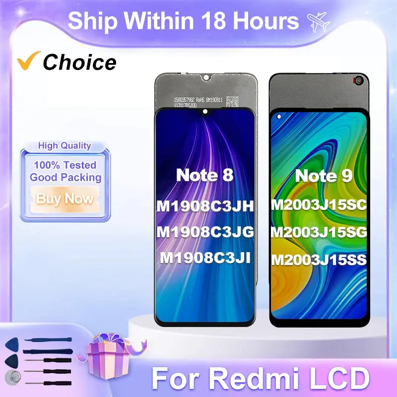 Choice For Xiaomi Redmi Note 9 LCD Display Note 10X Touch Screen Digitizer For Redmi Note 8 LCD M1908C3JH Replacement Parts